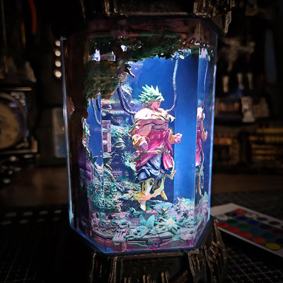 Dragon Ball Broly Healing Chamber Incubator Epoxy Resin Lamp, Night Light, Wireless Lights
