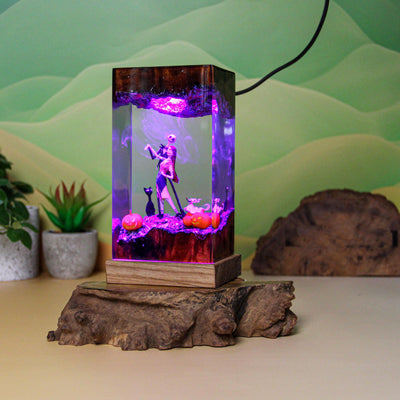 Halloween Jack Skellington and Sally The Nightmare Before Christmas Epoxy Resin Lamp, Night Light