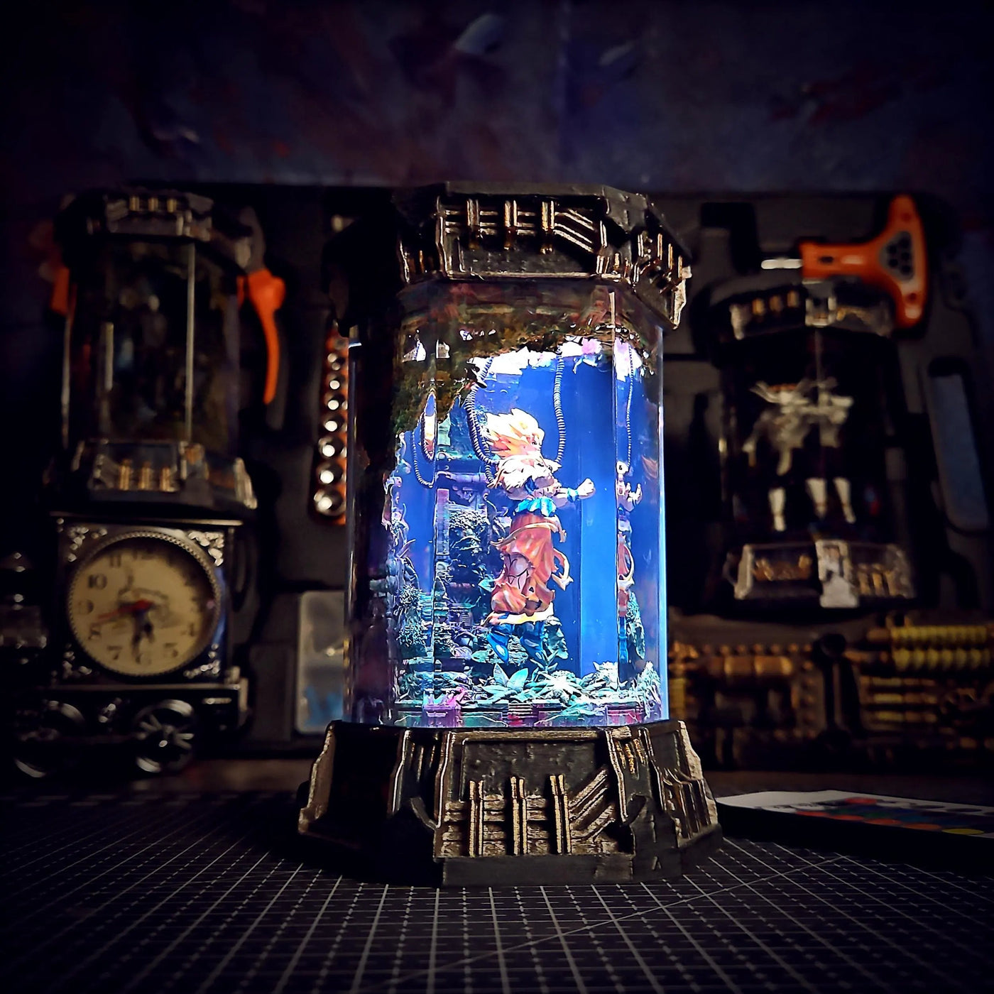 Dragon Ball Goku Saiyan Healing Chamber Incubator Epoxy Resin Lamp, Night Light, Wireless Lights