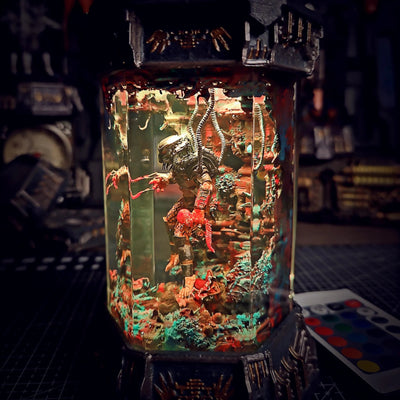 Predator Alien Space Monster Healing Chamber Incubator Epoxy Resin Lamp, Night Light, Wireless Lights