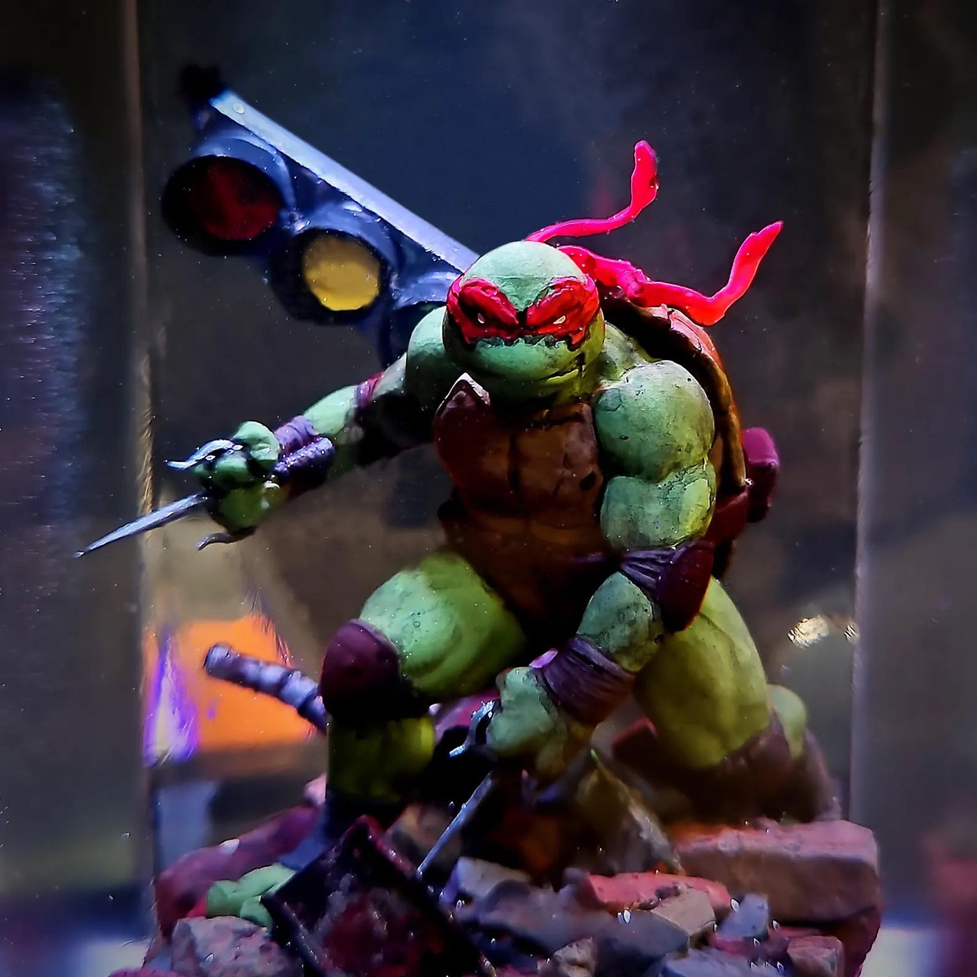 Teenage Mutant Ninja Turtles Raphael Diorama Epoxy Resin Lamp, Night Light, Wireless Lights