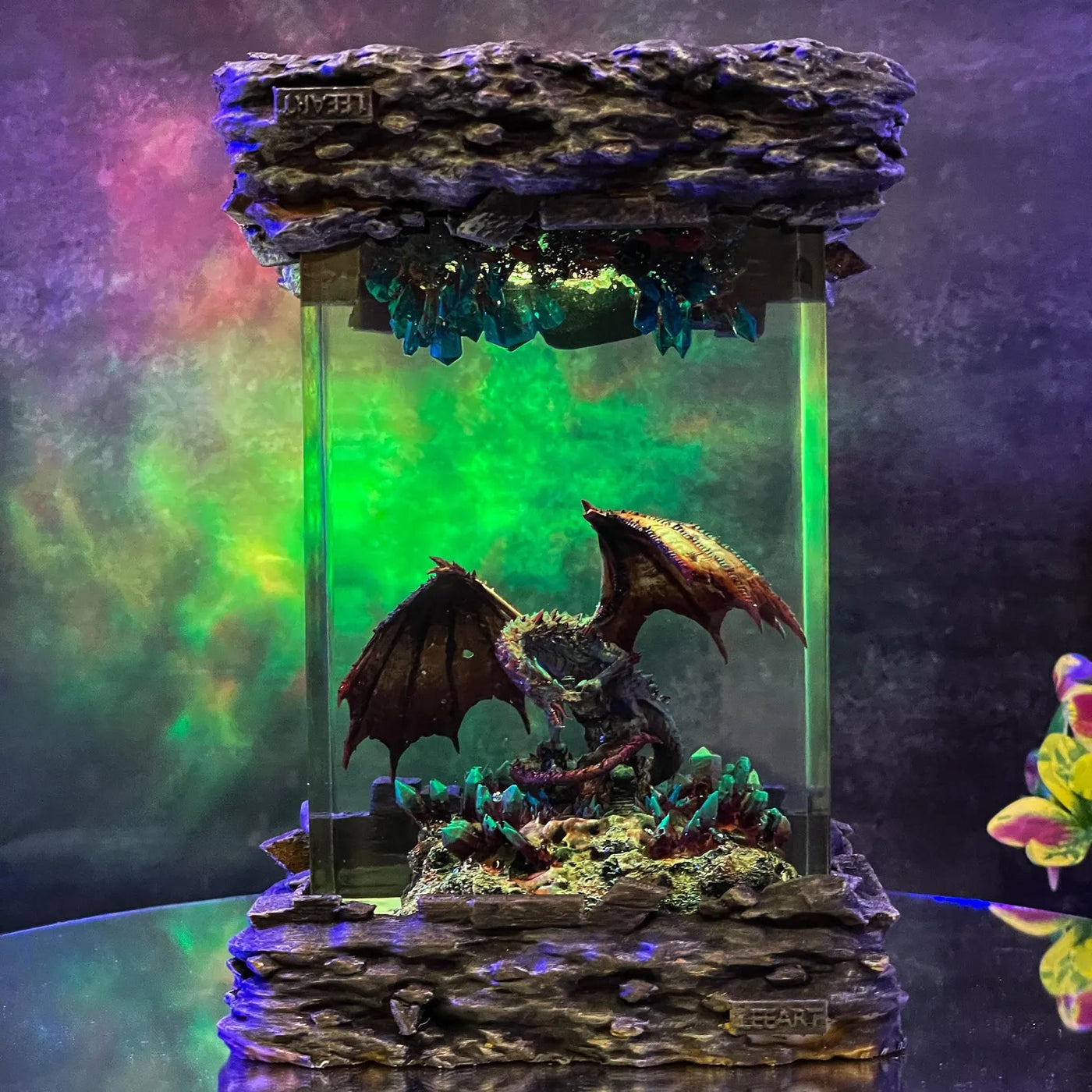 Dragon Gem Diorama Epoxy Resin Lamp, Night Light, Wireless Lights