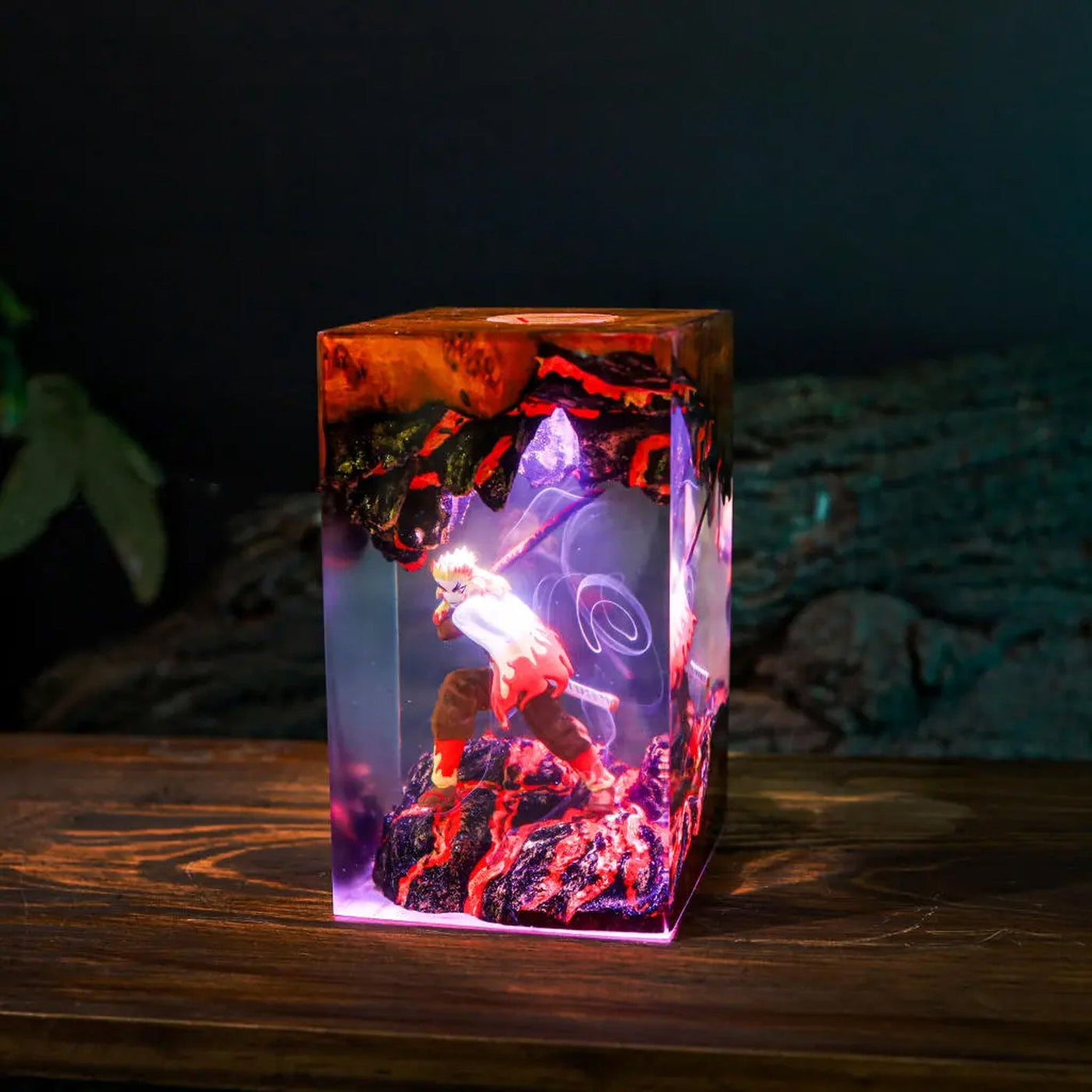 Demon Slayer Kyojuro Rengoku Epoxy Resin Lamp, Night Light