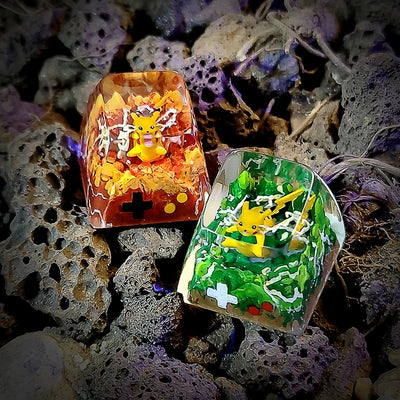 Pokemon Pikachu Artisan Keycaps Epoxy Resin