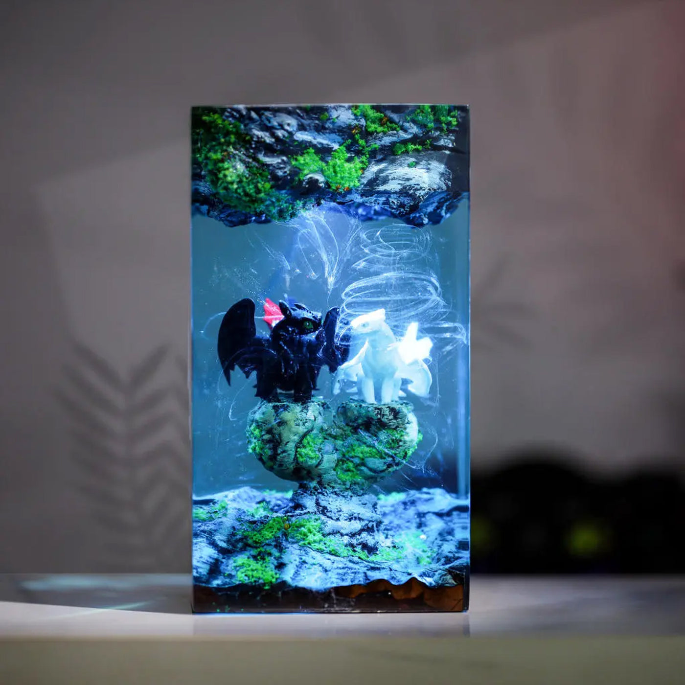 How To Train Your Dragon Toothless and Light Fury Epoxy Resin Lamp, Night Light