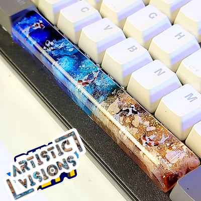 Koi Fish Spacebar Artisan Keycaps Epoxy Resin