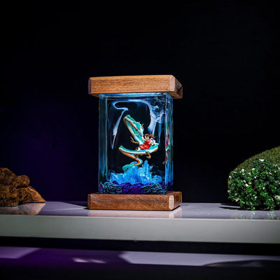 Haku and Chihiro Ghibli Spirited Away Epoxy Resin Lamp, Night Light