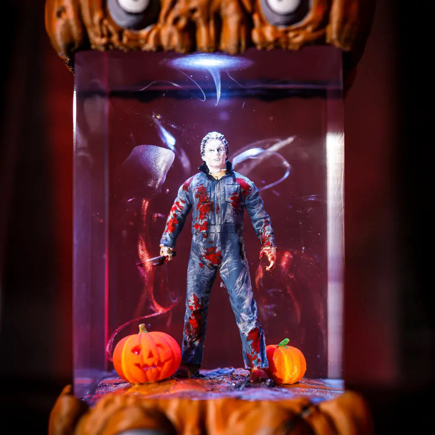 Halloween Horror Jason Voorhees Friday the 13th Pumpkin Epoxy Resin Lamp, Night Light, Wireless Lights