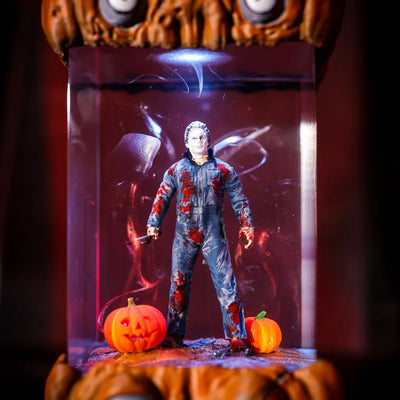 Halloween Horror Jason Voorhees Friday the 13th Pumpkin Epoxy Resin Lamp, Night Light, Wireless Lights
