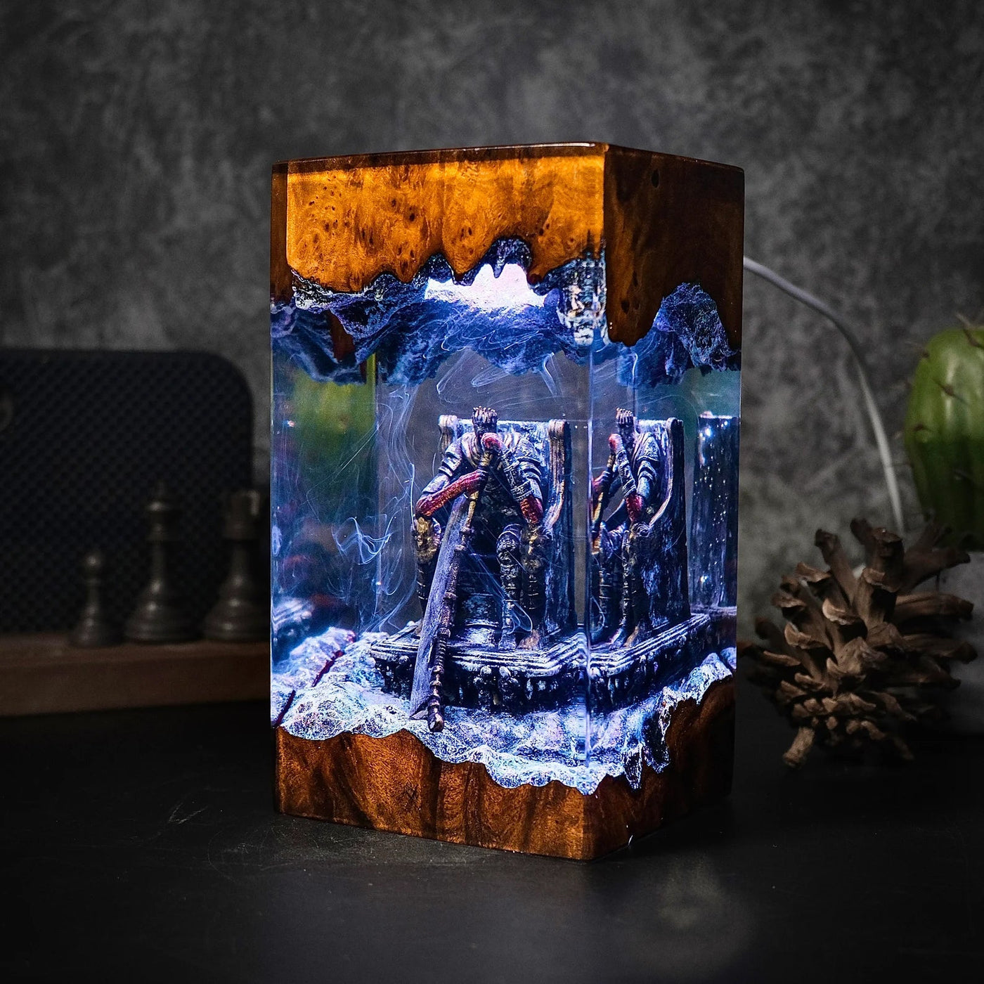 Yhorm On Throne Dark Souls Epoxy Resin Lamp, Night Light