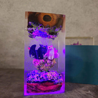 How To Train Your Dragon Toothless and Light Fury Epoxy Resin Lamp, Night Light