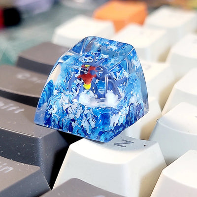 Pokemon Garchomp Artisan Keycaps Epoxy Resin