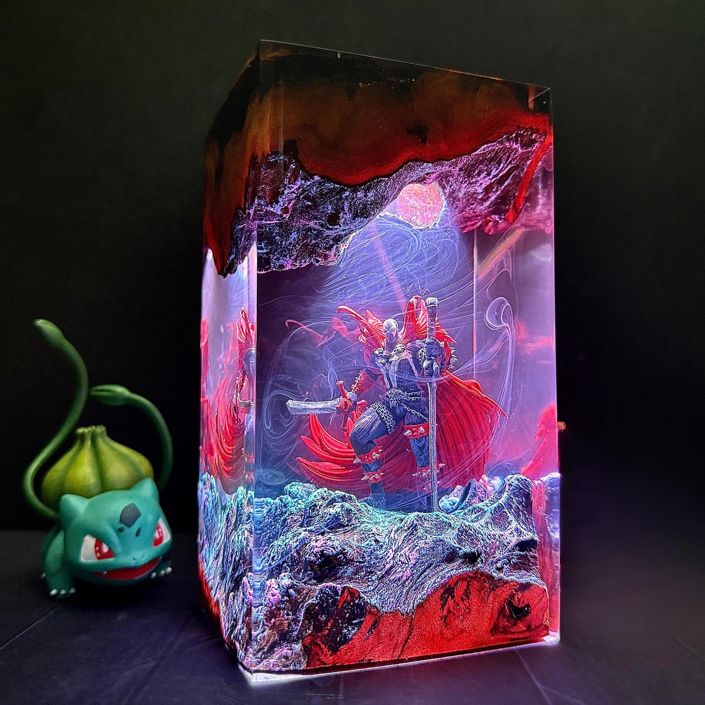 Comic Book Spawn Epoxy Resin Lamp, Night Light