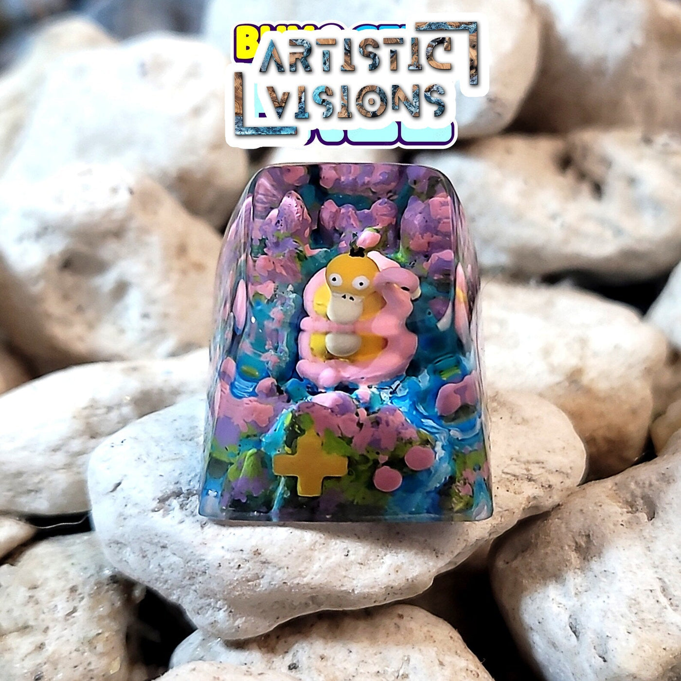 Pokemon Psyduck Artisan Keycaps Epoxy Resin