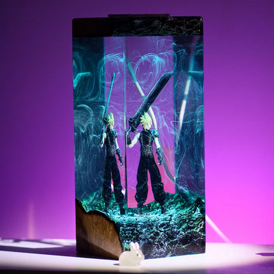 Final Fantasy Cloud Strife Epoxy Resin Lamp, Night Light