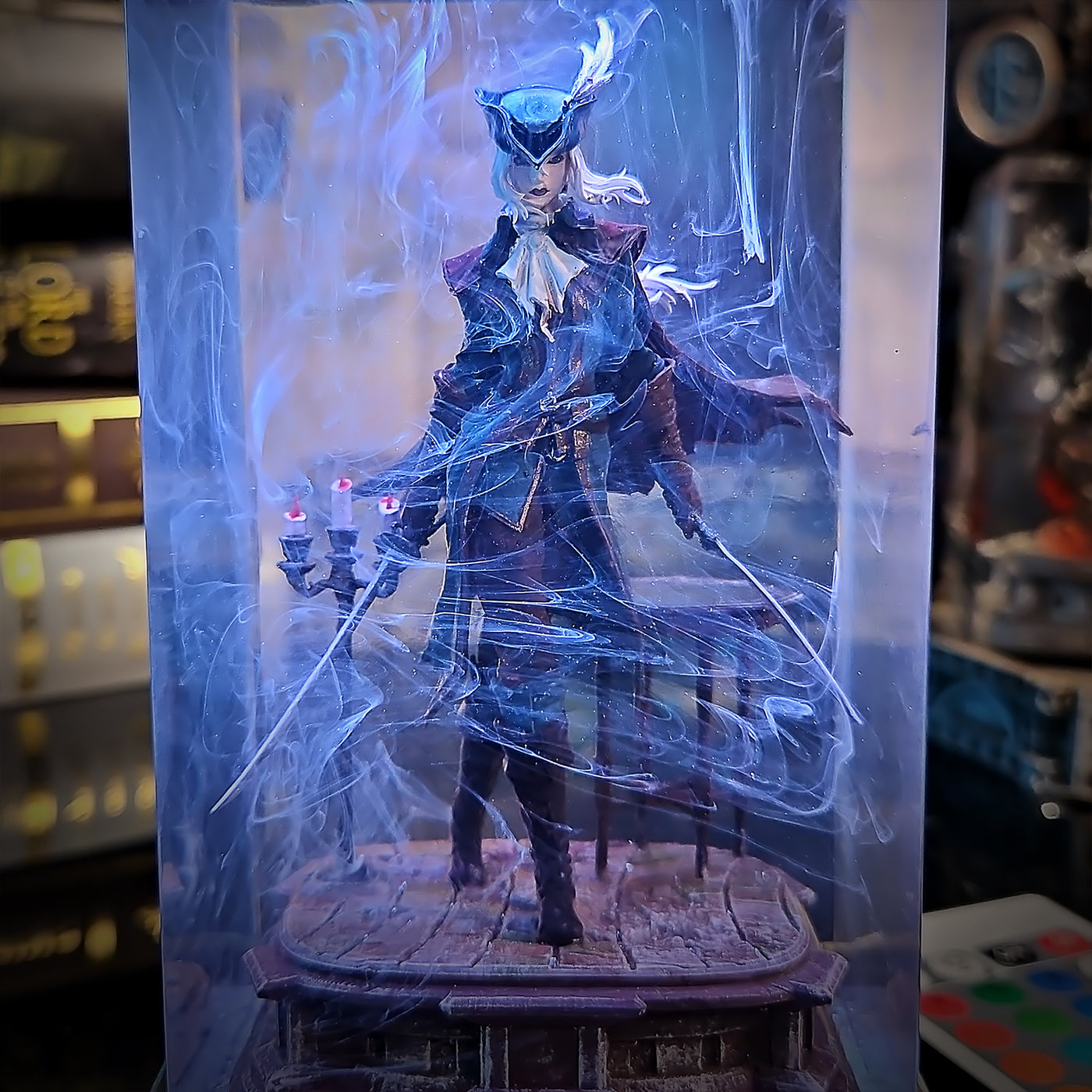 Bloodborne Lady Maria and The Old Hunters Epoxy Resin Lamp, Night Light, Wireless Lights