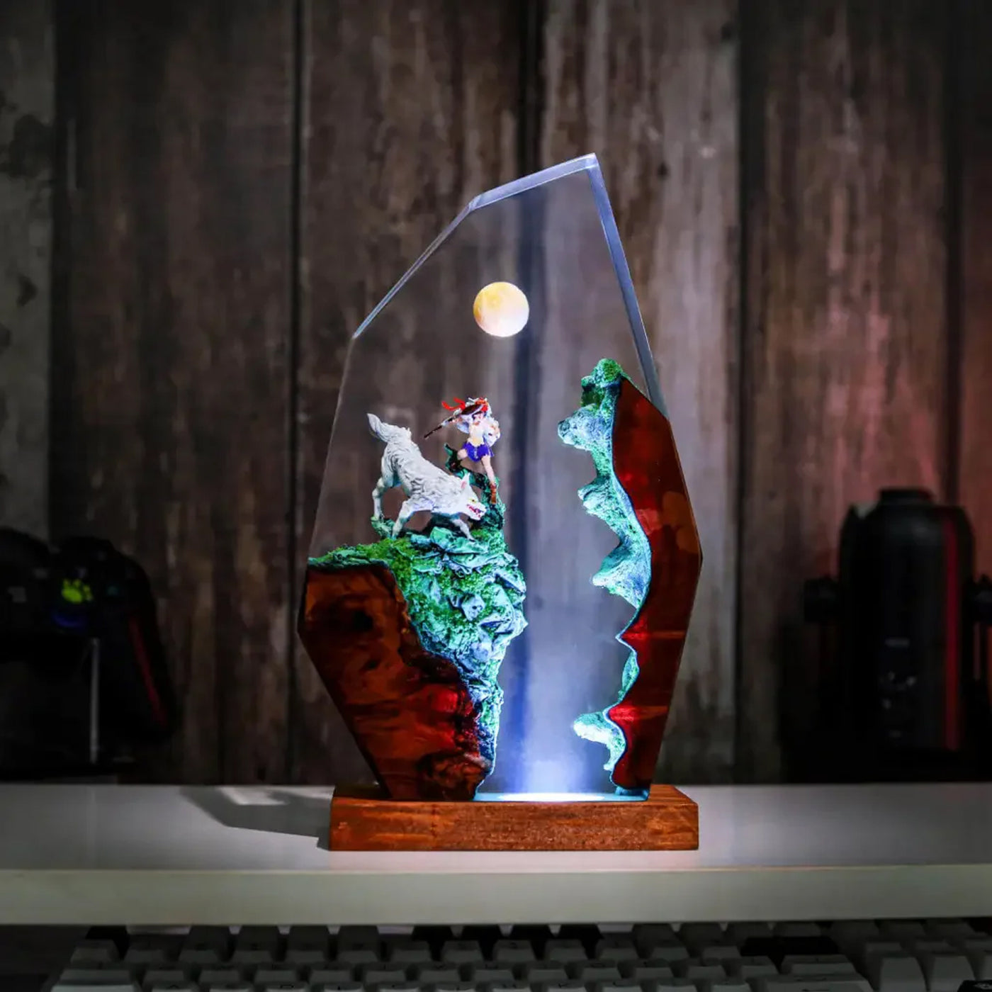 Princess Mononoke Hime Studio Ghibli Epoxy Resin Lamp, Night Light