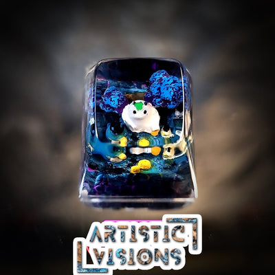 Totoro Halloween Artisan Keycaps Epoxy Resin