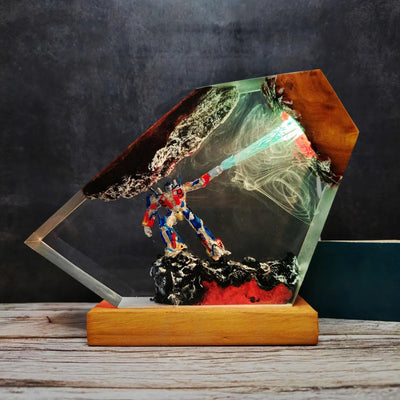 Transformer Optimus Prime Beam Attack Epoxy Resin Lamp, Night Light
