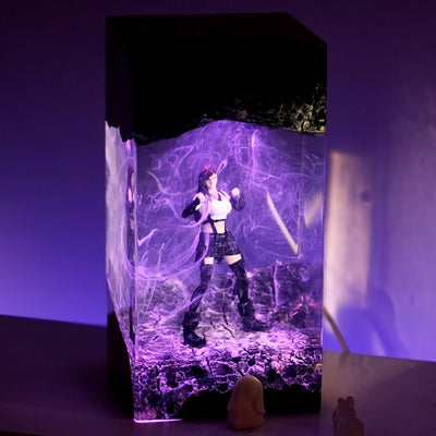 Final Fantasy Tifa Lockhart Epoxy Resin Lamp, Night Light