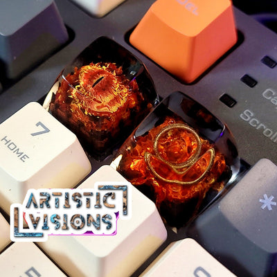 LOTR Lord Of Rings Eye of Sauron Dark Lord King of the Dead Smaug Dragon Balrog The One Ring Artisan Keycaps Epoxy Resin