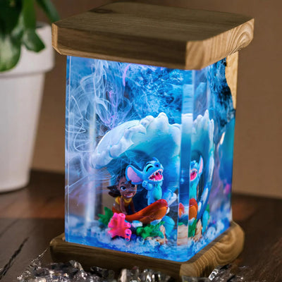 Lilo Stitch Epoxy Resin Lamp, Night Light