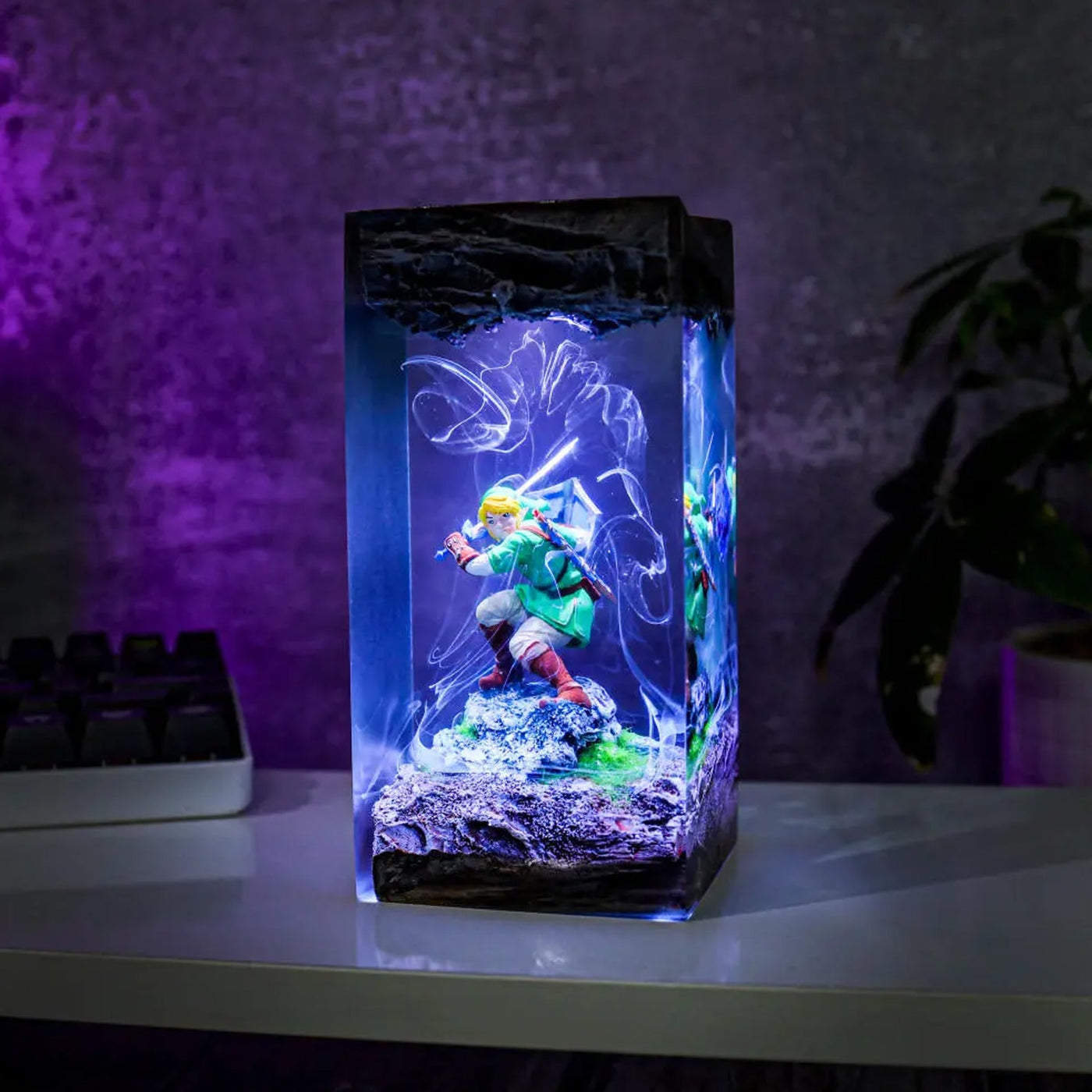 Zelda Link Sword Shield Epoxy Resin Lamp, Night Light