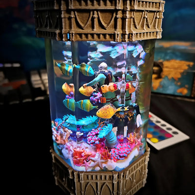 Ocean Coral Fish Diver Undersea Epoxy Resin Lamp, Night Light, Wireless Lights