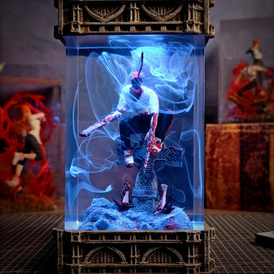 Chainsaw Man Denji Diorama Epoxy Resin Lamp, Night Light, Wireless Lights