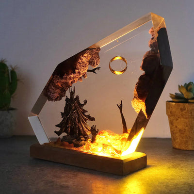 LOTR Lord Of Rings The One Ring Sauron Dark Lord Epoxy Resin Lamp, Night Light
