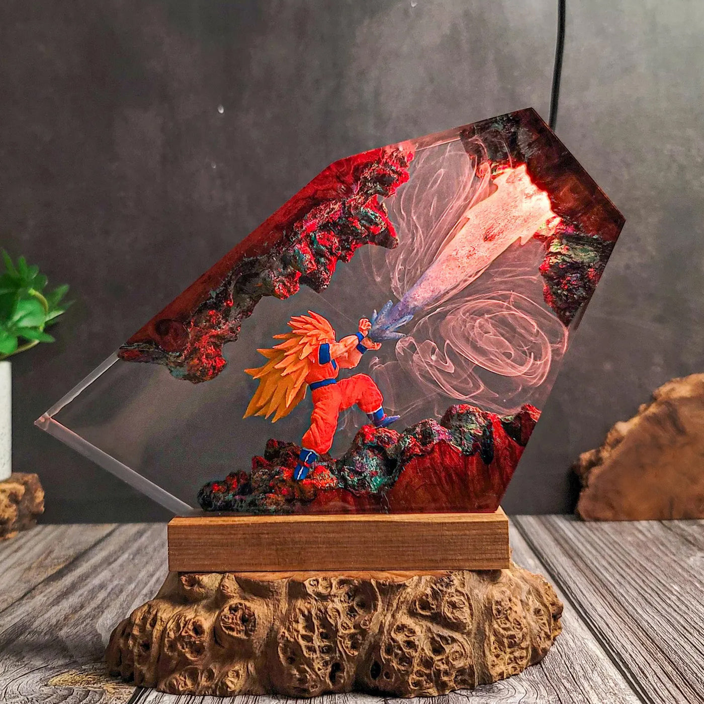 Dragon Ball Goku Super Saiyan Epoxy Resin Lamp, Night Light
