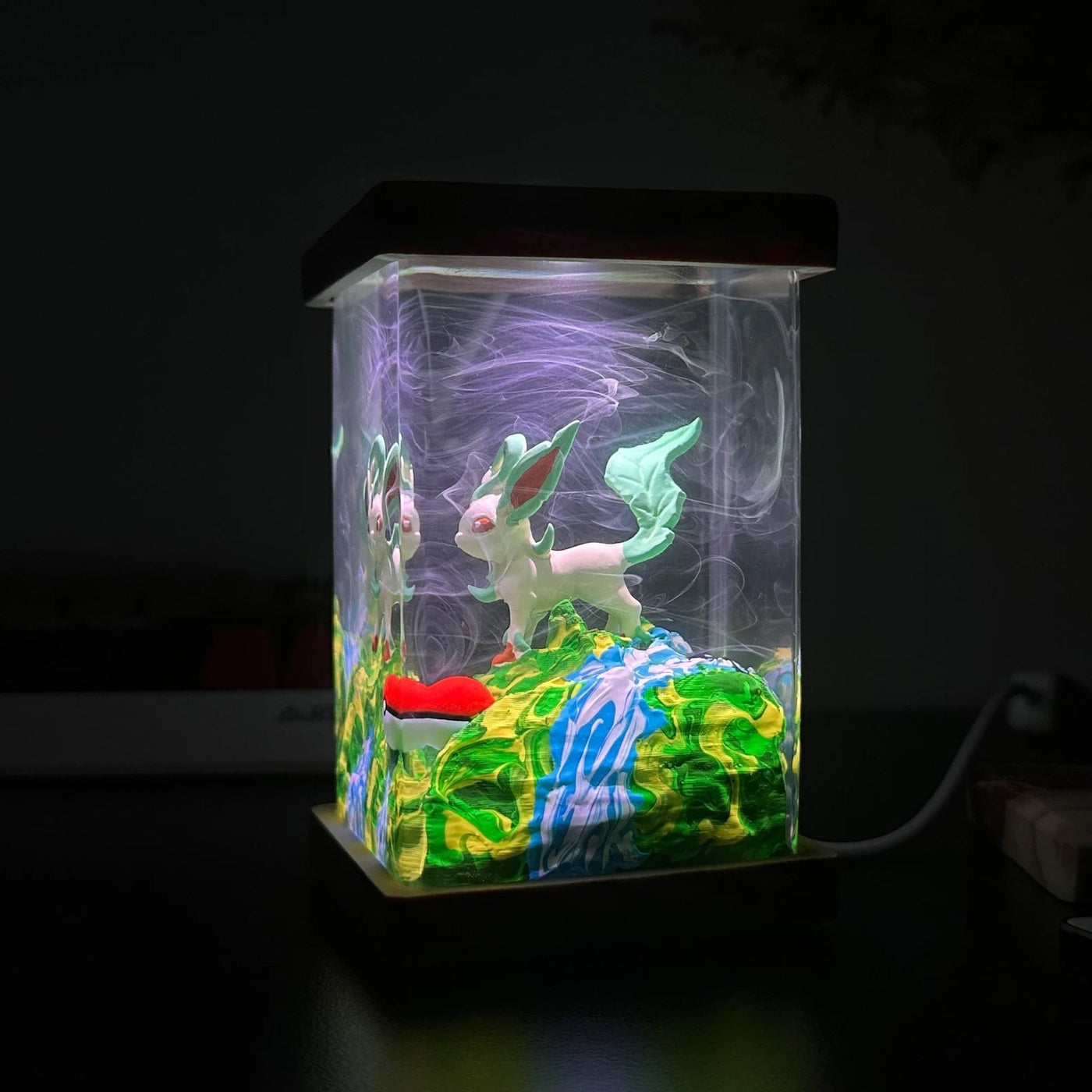 Pokemon Leafeon Epoxy Resin Lamp, Night Light