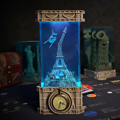 Gothic Eiffel Tower Undersea Epoxy Resin Lamp, Night Light, Wireless Lights