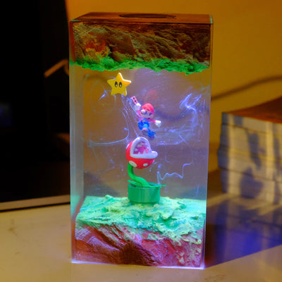 Super Mario Piranha Plant Epoxy Resin Lamp, Night Light