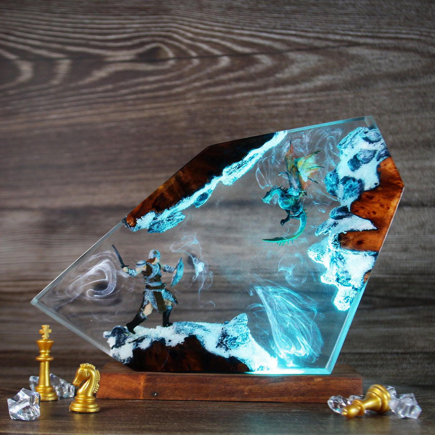 Skyrim Dragonborn Epoxy Resin Lamp, Night Light
