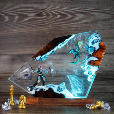 Skyrim Dragonborn Epoxy Resin Lamp, Night Light