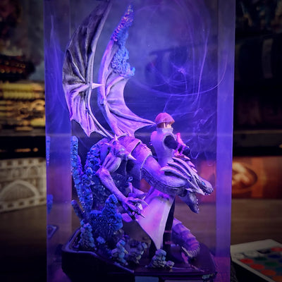 Yu Gi Oh Kaiba Seto Blue-Eyes White Dragon Epoxy Resin Lamp, Night Light, Wireless Lights