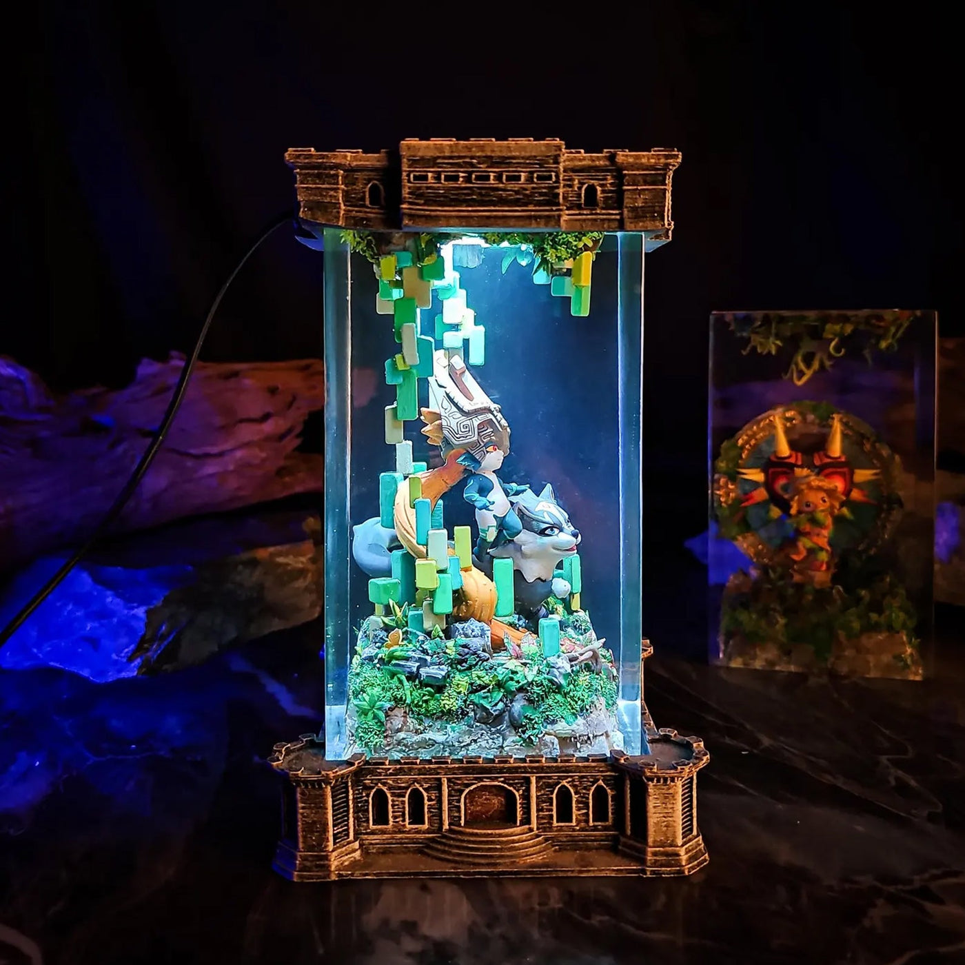 Zelda Midna Wolf Link W.Link Diorama Epoxy Resin Lamp, Night Light, Wireless Lights