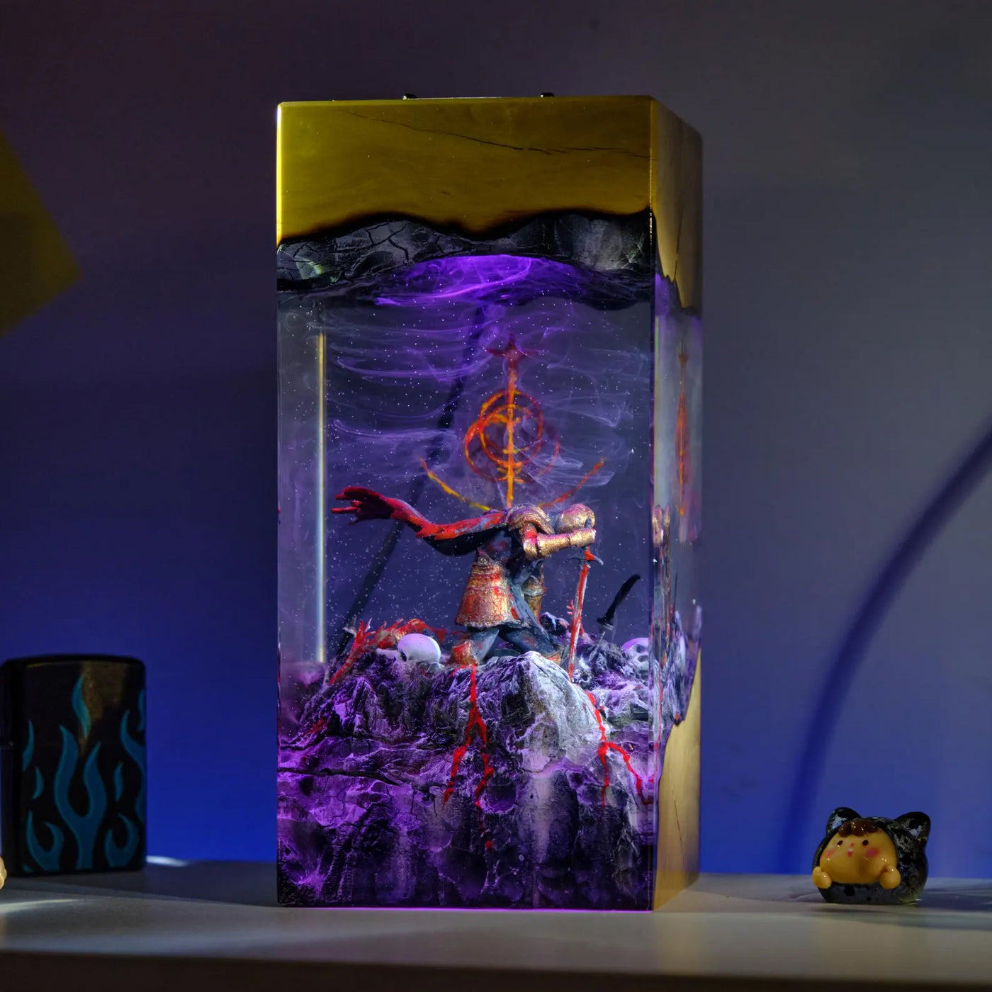 Elden Ring Roundtable Knight Vyke Tarnished Epoxy Resin Lamp, Night Light