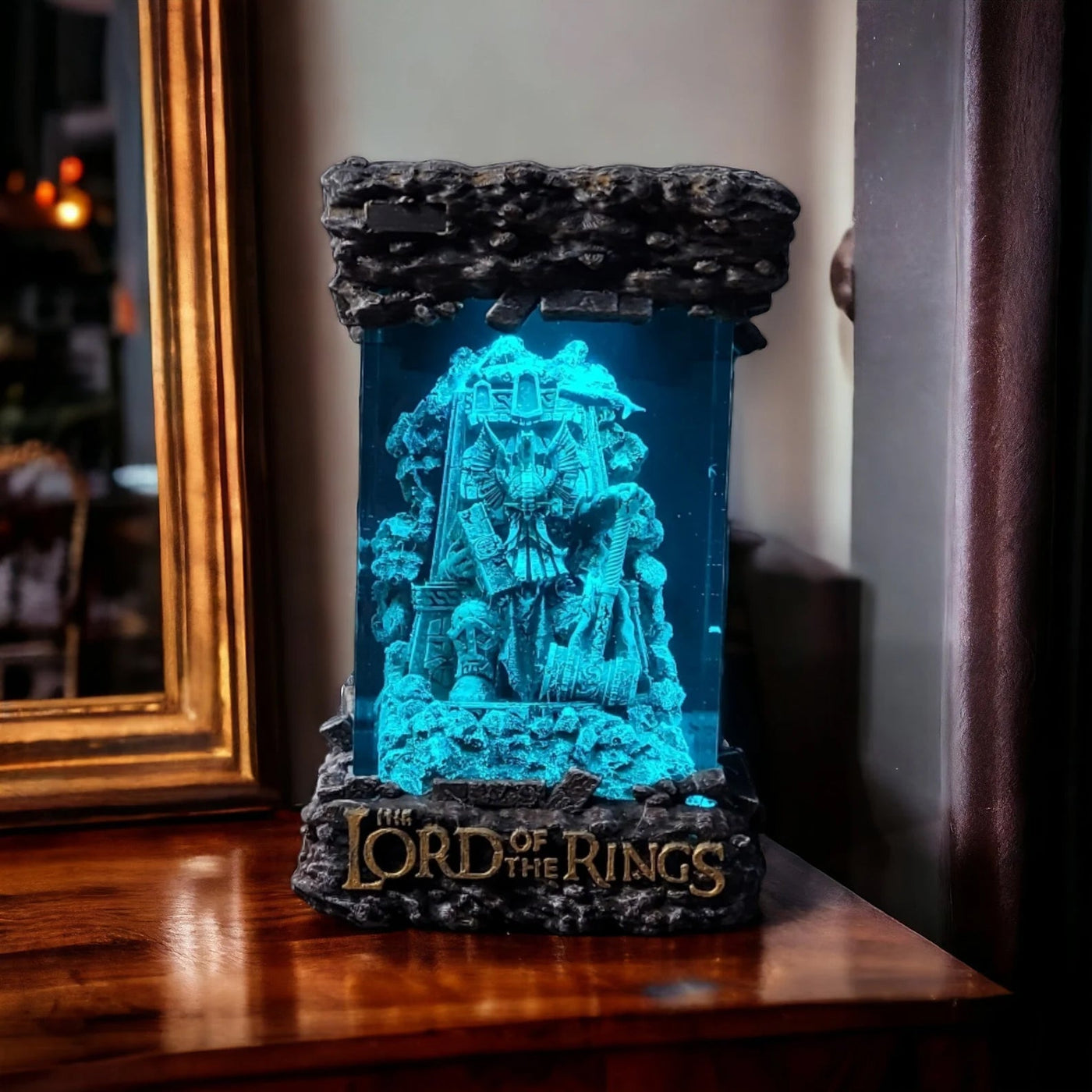 LOTR Lord Of Rings Dwarf King on Throne Diorama Epoxy Resin Lamp, Night Light, Wireless Lights