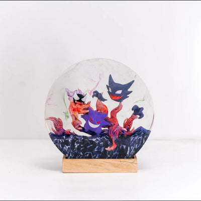 Pokemon Mischievous Gengar Epoxy Resin Lamp, Night Light