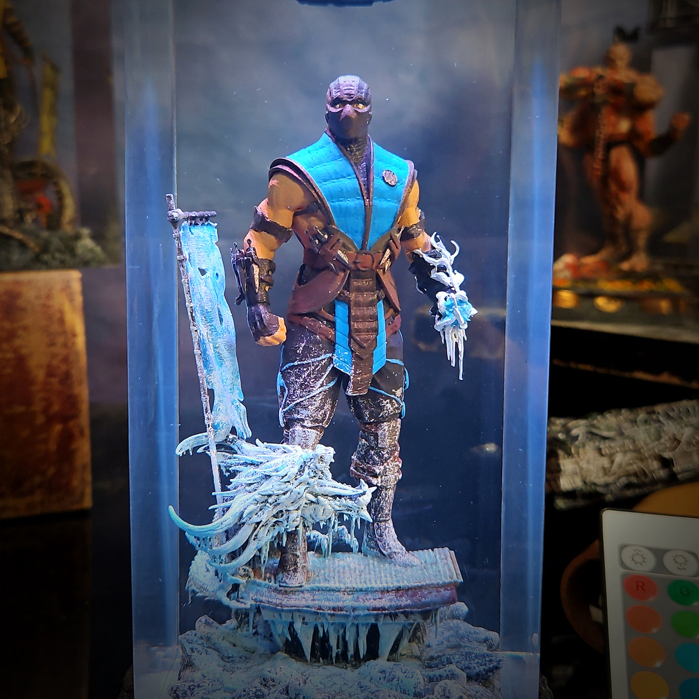 Mortal Kombat Sub-Zero Kuai Liang Epoxy Resin Lamp, Night Light, Wireless Lights