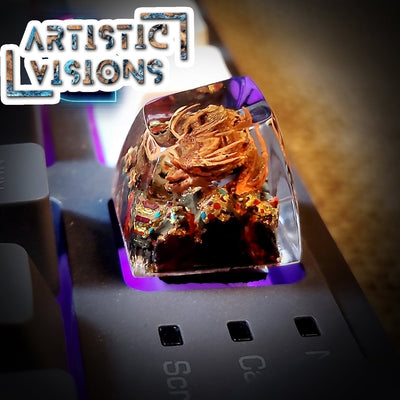 LOTR Lord Of Rings Smaug Dragon Artisan Keycaps Epoxy Resin