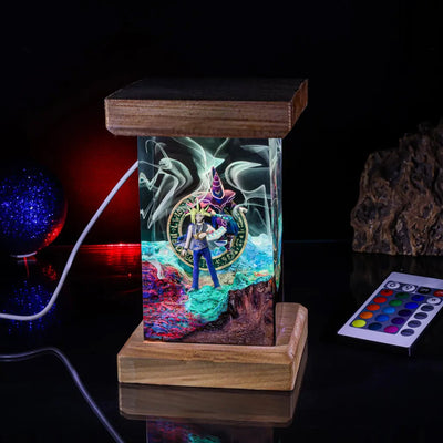 Muto Yugi Dark Magician Yu Gi Oh Epoxy Resin Lamp, Night Light