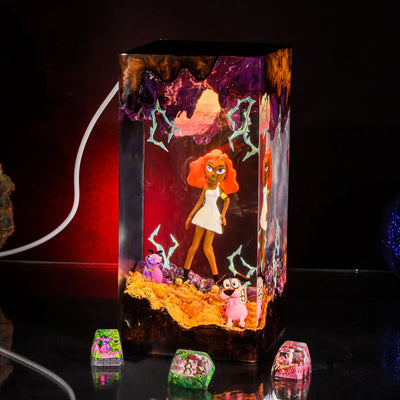 Courage the Cowardly Dog Epoxy Resin Lamp, Night Light