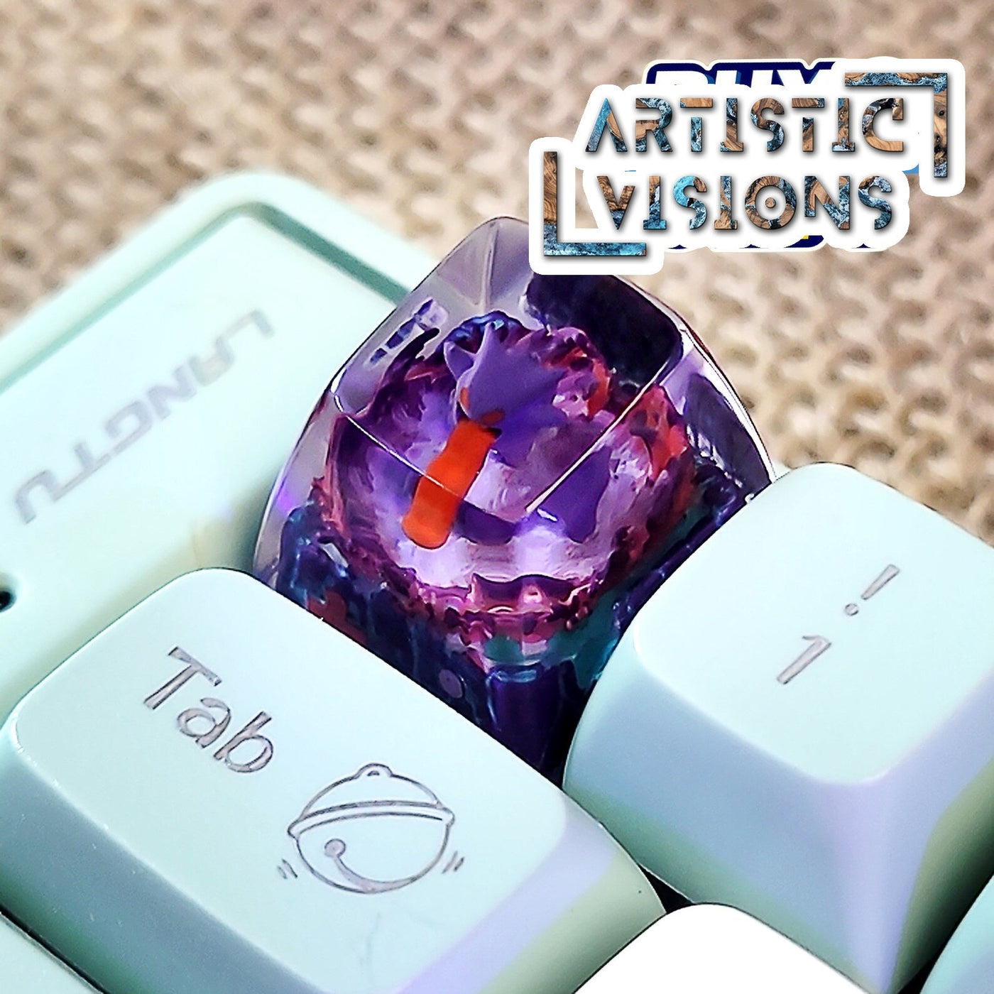 Pokemon Gengar Artisan Keycaps Epoxy Resin