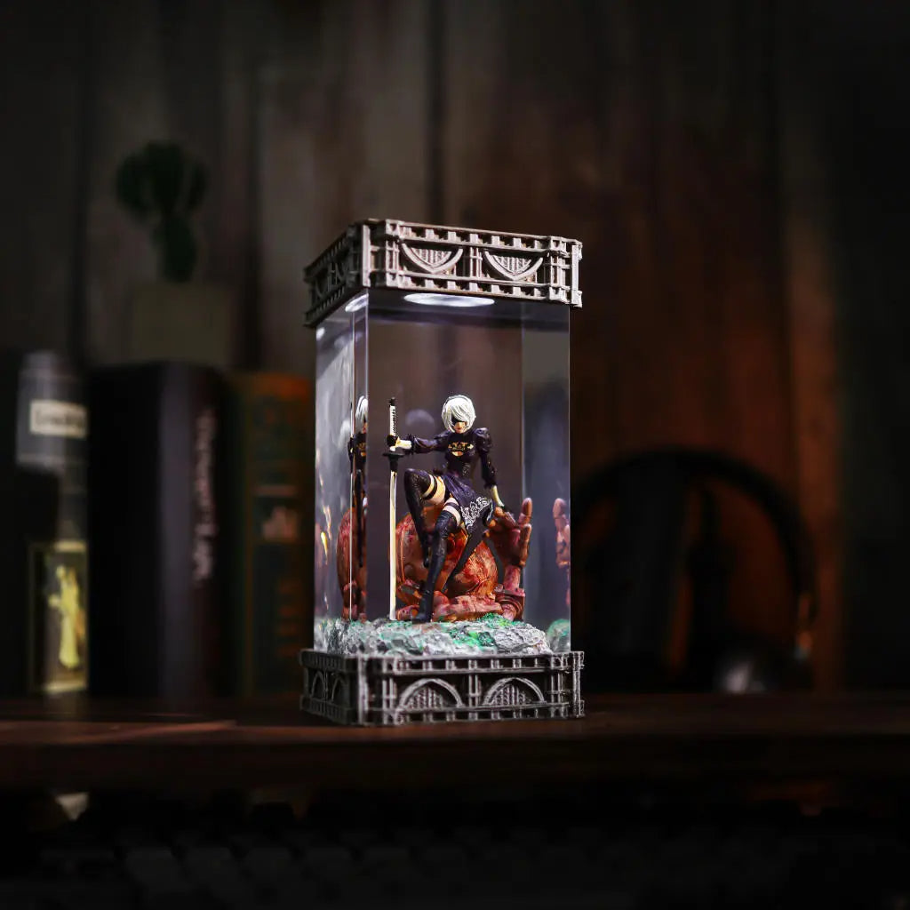 2B Nier Automata Diorama Epoxy Resin Lamp, Night Light, Wireless Lights