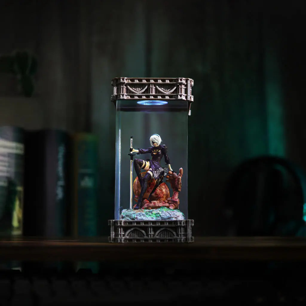 2B Nier Automata Diorama Epoxy Resin Lamp, Night Light, Wireless Lights