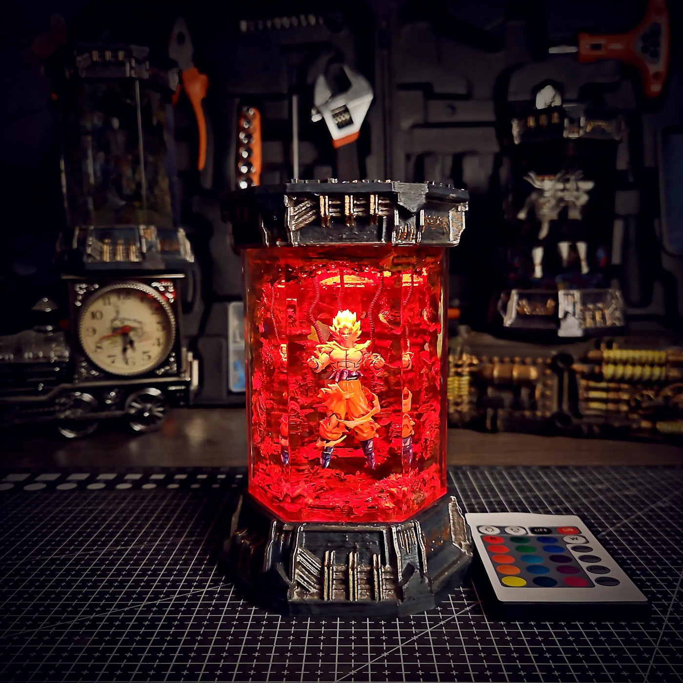 Dragon Ball Goku Saiyan Healing Chamber Incubator Epoxy Resin Lamp, Night Light, Wireless Lights