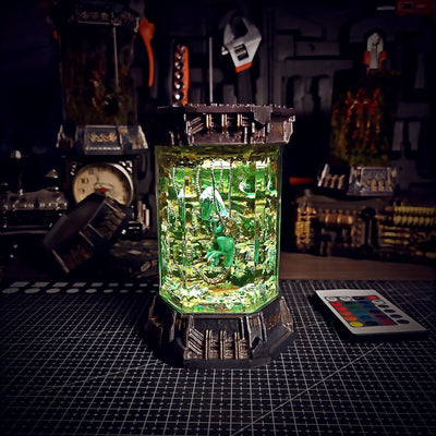 Jurassic Park Velociraptor Healing Chamber Incubator Epoxy Resin Lamp, Night Light, Wireless Lights